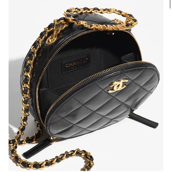 Chanel Caviar Quilted Round Handle with Care Vanity with Chain Black - Picture 5 of 7